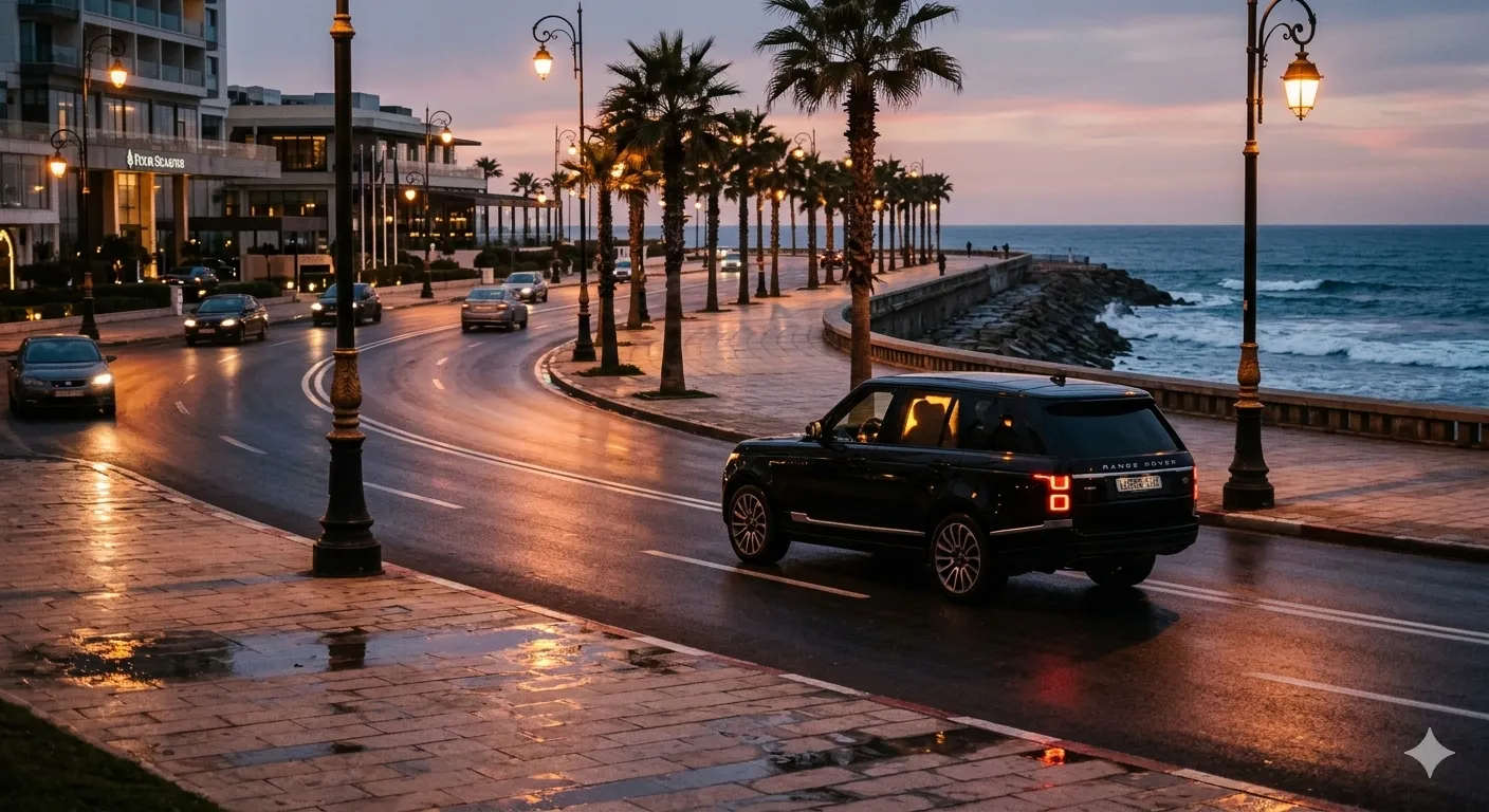 Corniche d'Aïn Diab à Casablanca en bord d'Atlantique