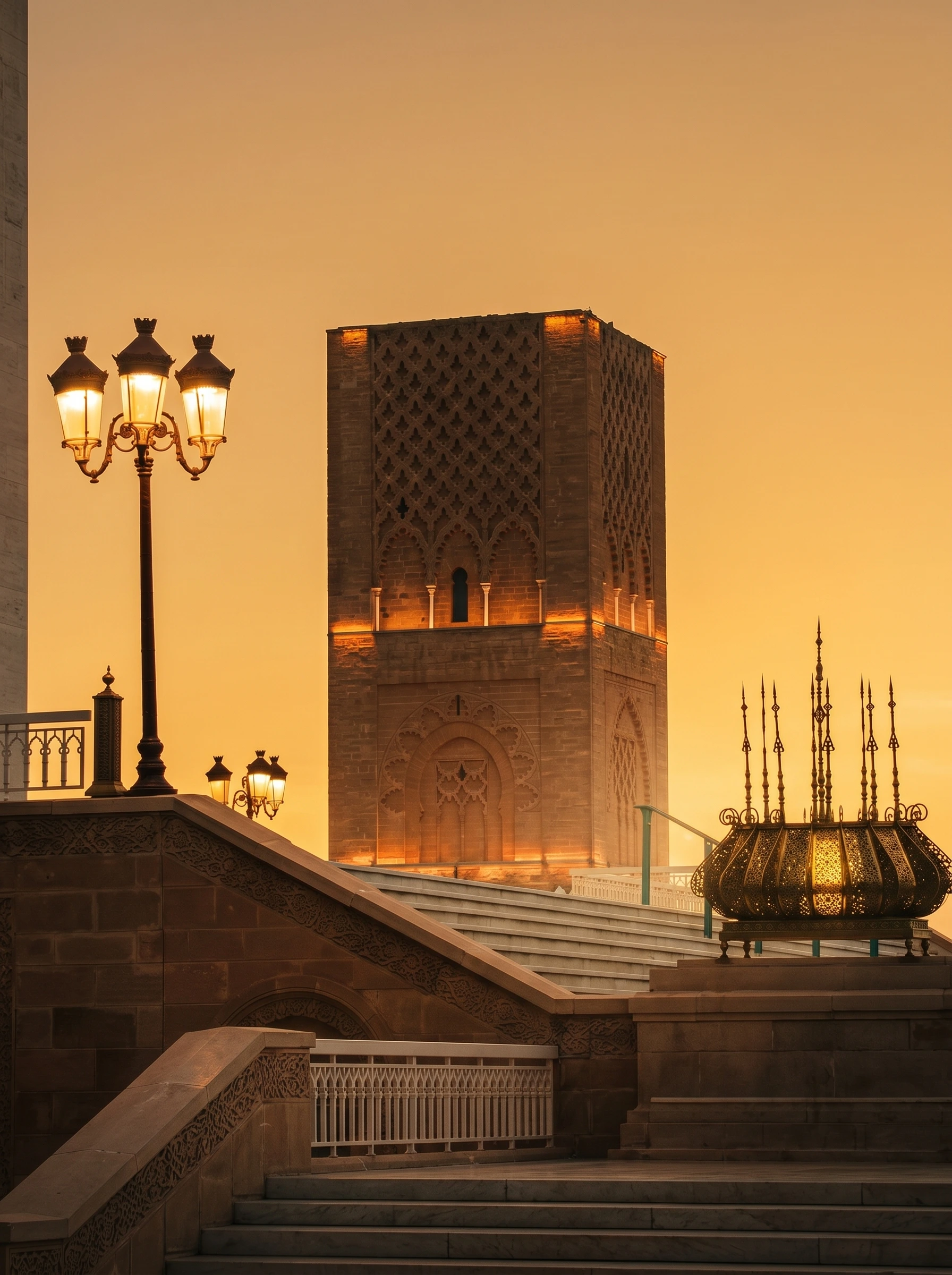 Tour Hassan et colonnes de l'esplanade à Rabat